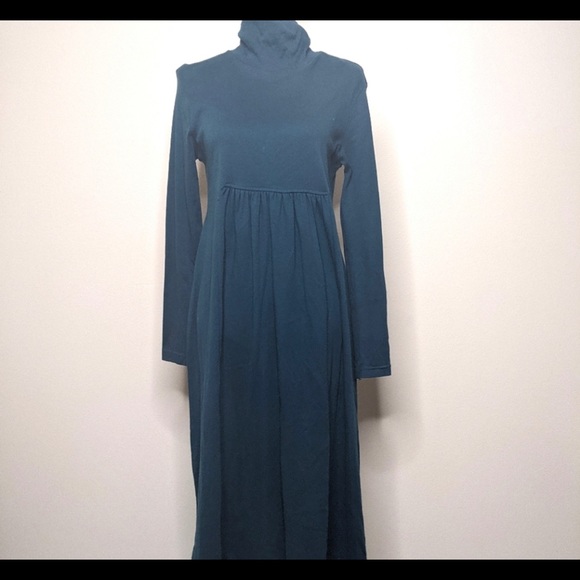 Vintage Sarah Chapman turtleneck dress teal - Picture 2 of 3